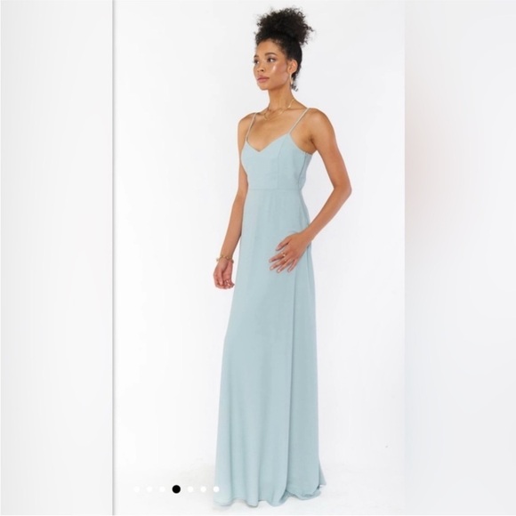 NWT SHOW ME YOUR MUMU - Faith Maxi Dress color: silver sage crisp - Picture 3 of 4